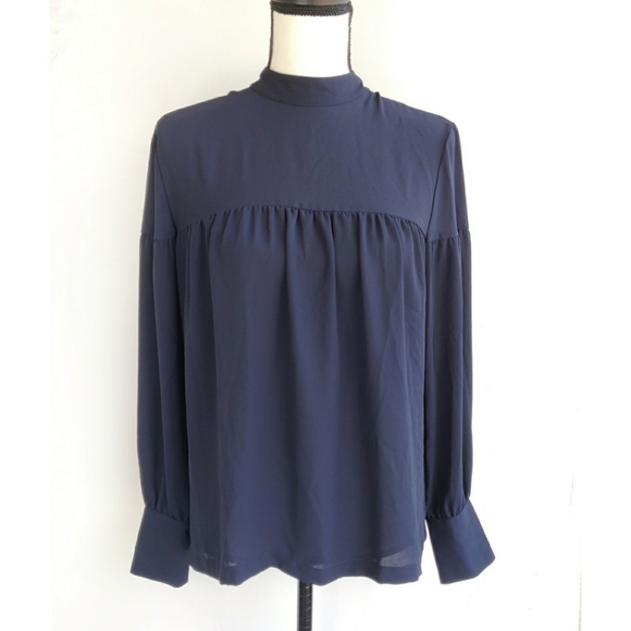 NWT Ann Taylor LOFT Ruffle Front Semi Sheer Shell Top M $45 Green
